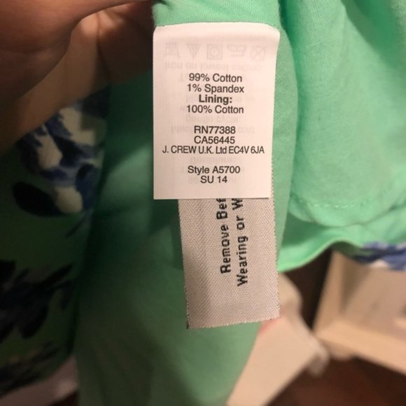 J.Crew Green and Blue A-Line Photo Floral Dress 0 - Picture 6 of 6